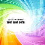Spiralling Colours Vector Background with Sample Text